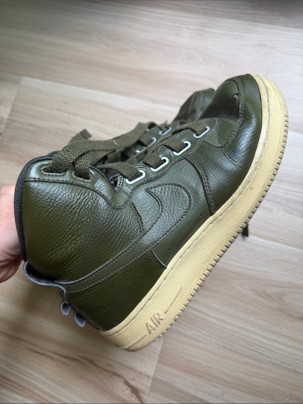 Nike AF1 Olive Green High-Top Sneakers